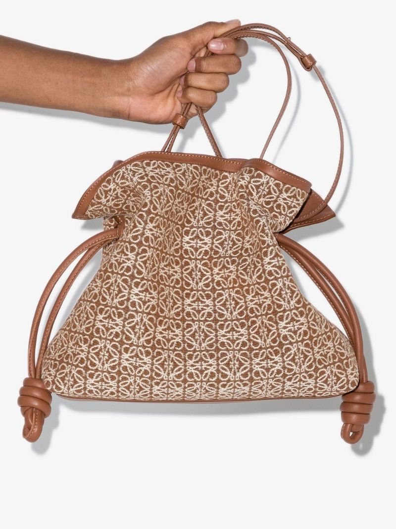 Brown Flamenco Anagram Jacquard Clutch Bag