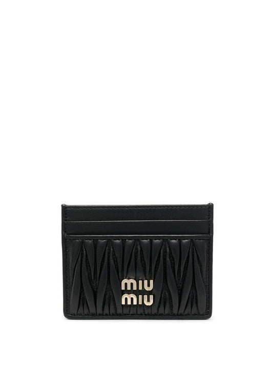 Black MatelassÃ_x0083_Â© Leather Cardholder