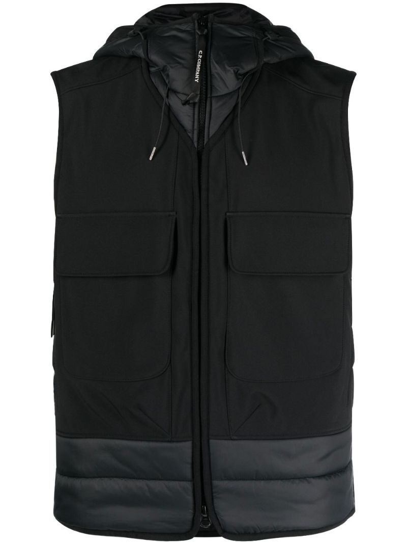 Black Shell Panelled Goggle Gilet