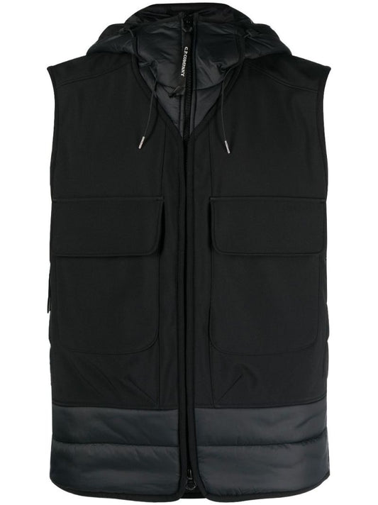 Black Shell Panelled Goggle Gilet