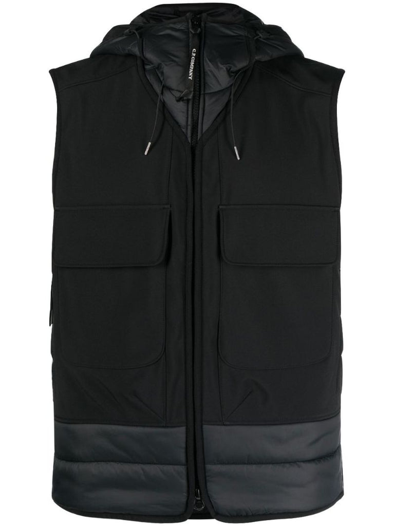 Black Shell Panelled Goggle Gilet
