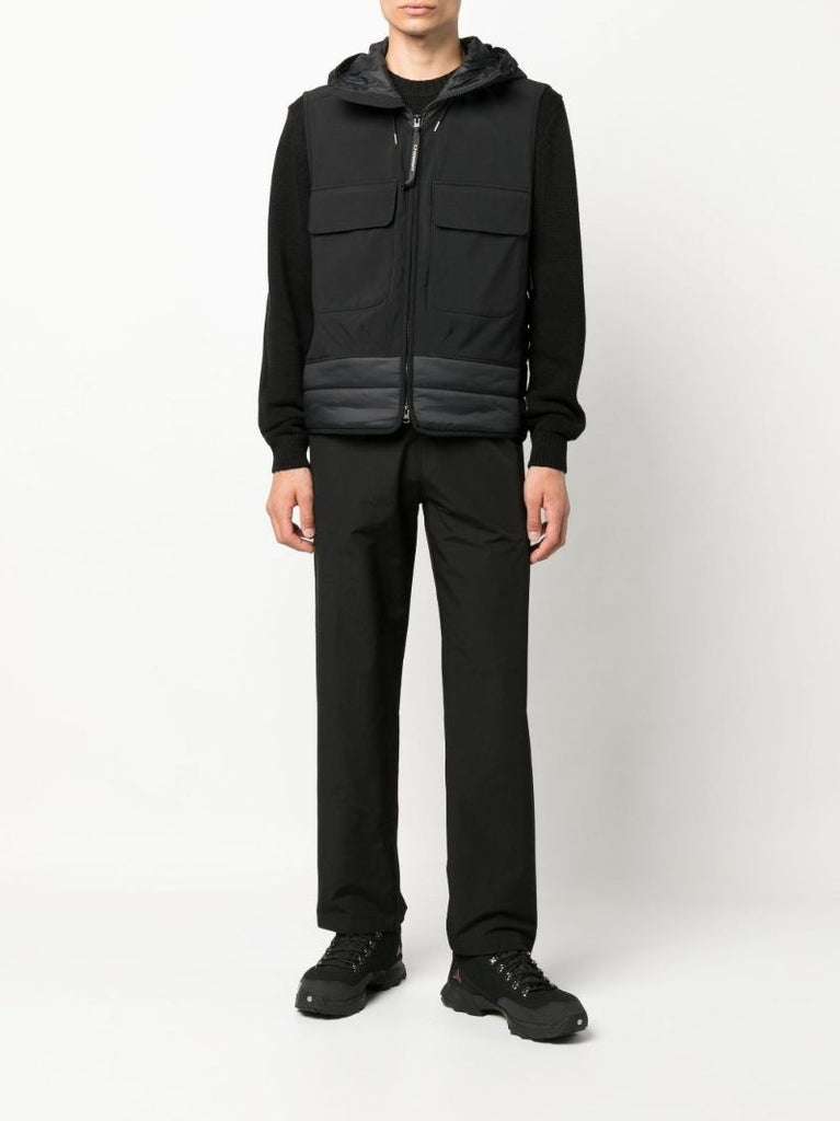 Black Shell Panelled Goggle Gilet