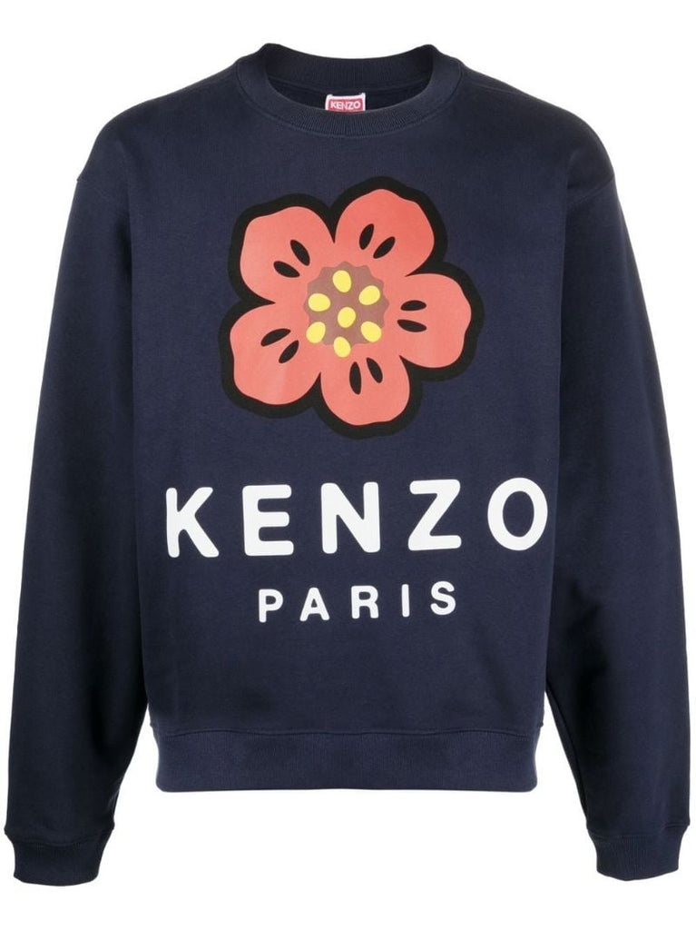 Blue Boke Flower Print Sweatshirt
