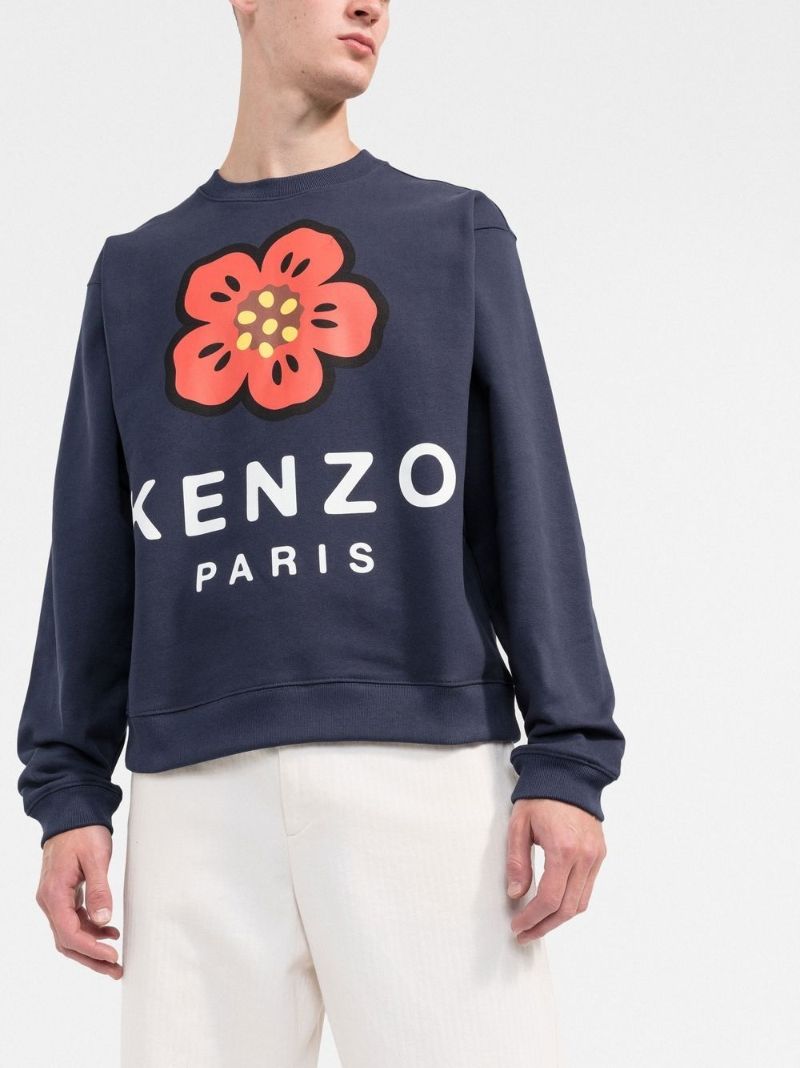 Blue Boke Flower Print Sweatshirt