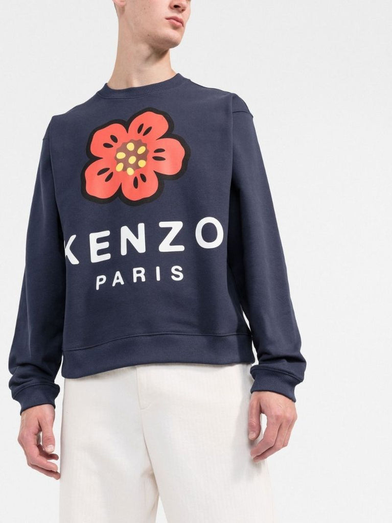 Blue Boke Flower Print Sweatshirt