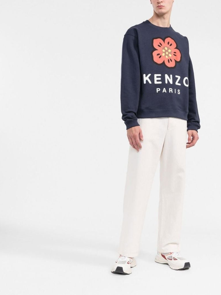 Blue Boke Flower Print Sweatshirt