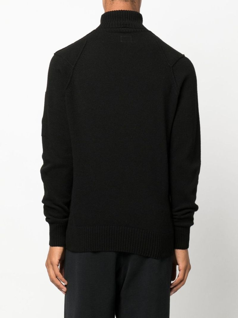 Black Roll Neck Wool Sweater