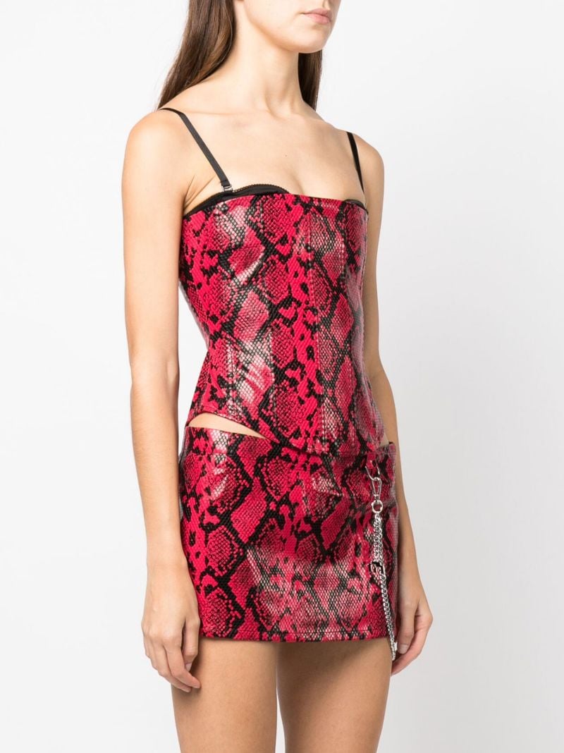 Red Chuck Snake-effect Corset Top