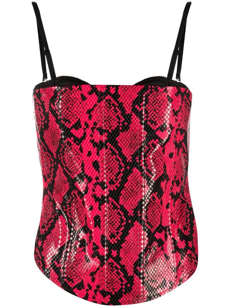 Red Chuck Snake-effect Corset Top