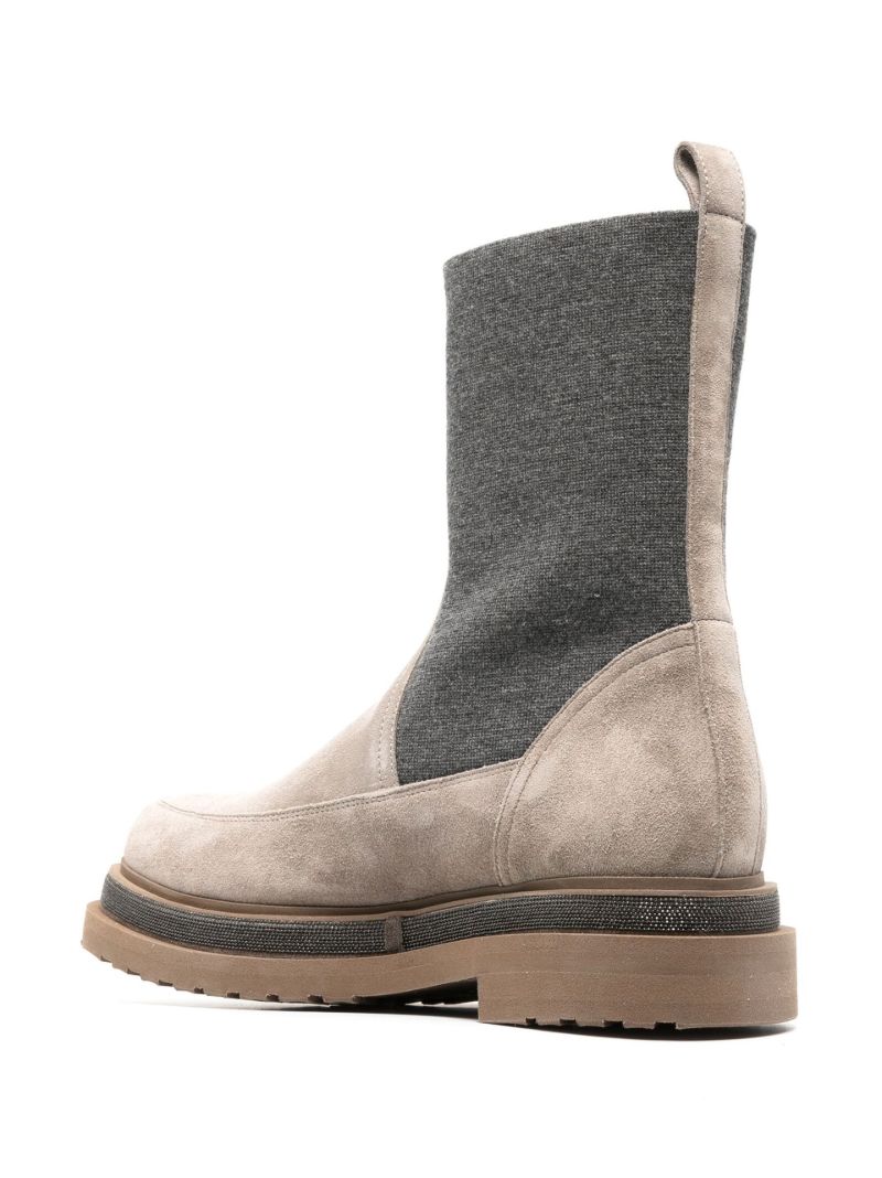 Neutral Suede Chelsea Boots