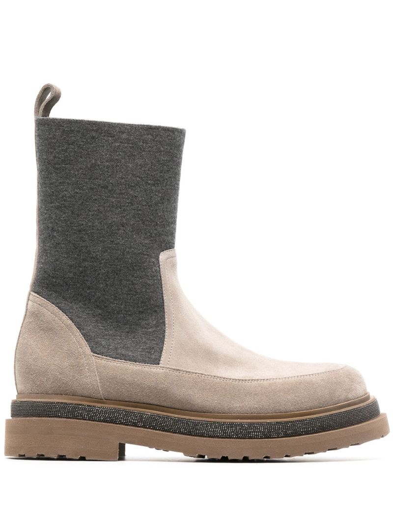 Neutral Suede Chelsea Boots