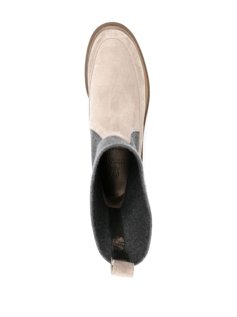 Neutral Suede Chelsea Boots