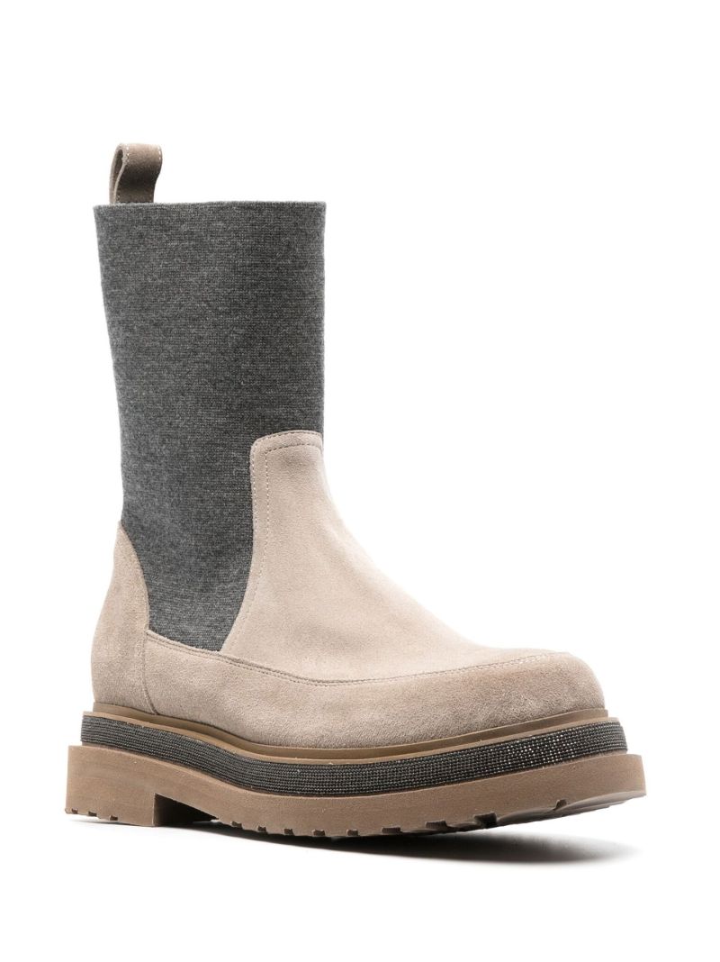 Neutral Suede Chelsea Boots