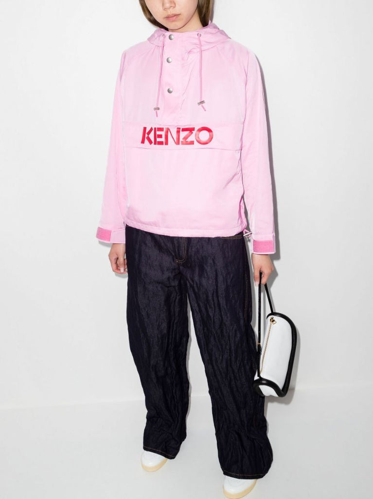 Pink Logo Print Windbreaker