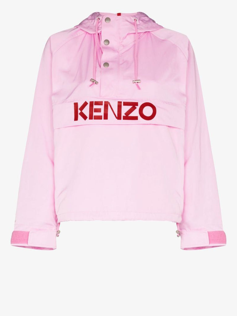 Pink Logo Print Windbreaker
