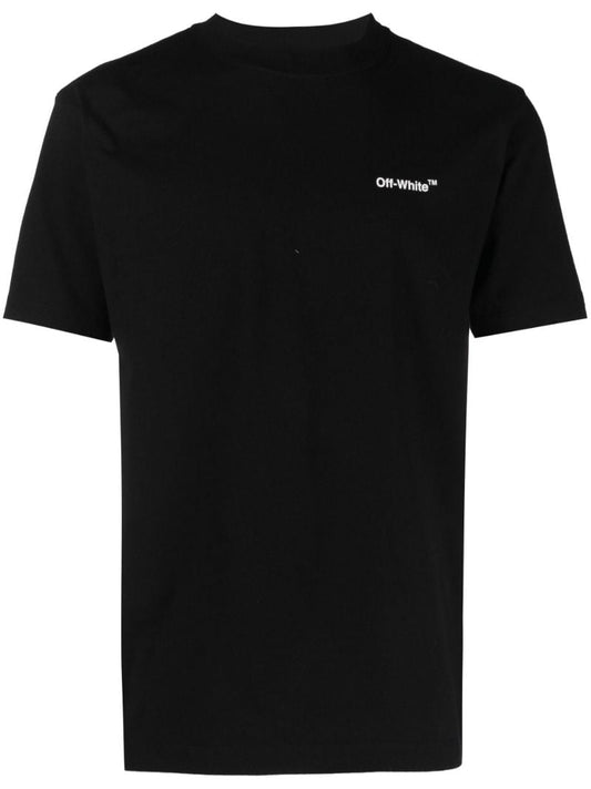 Black Chain Arrows Motif Cotton T-shirt