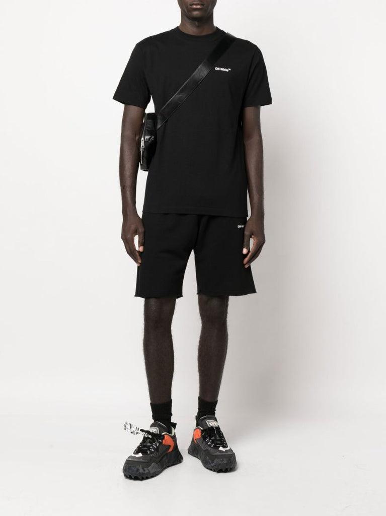 Black Chain Arrows Motif Cotton T-shirt