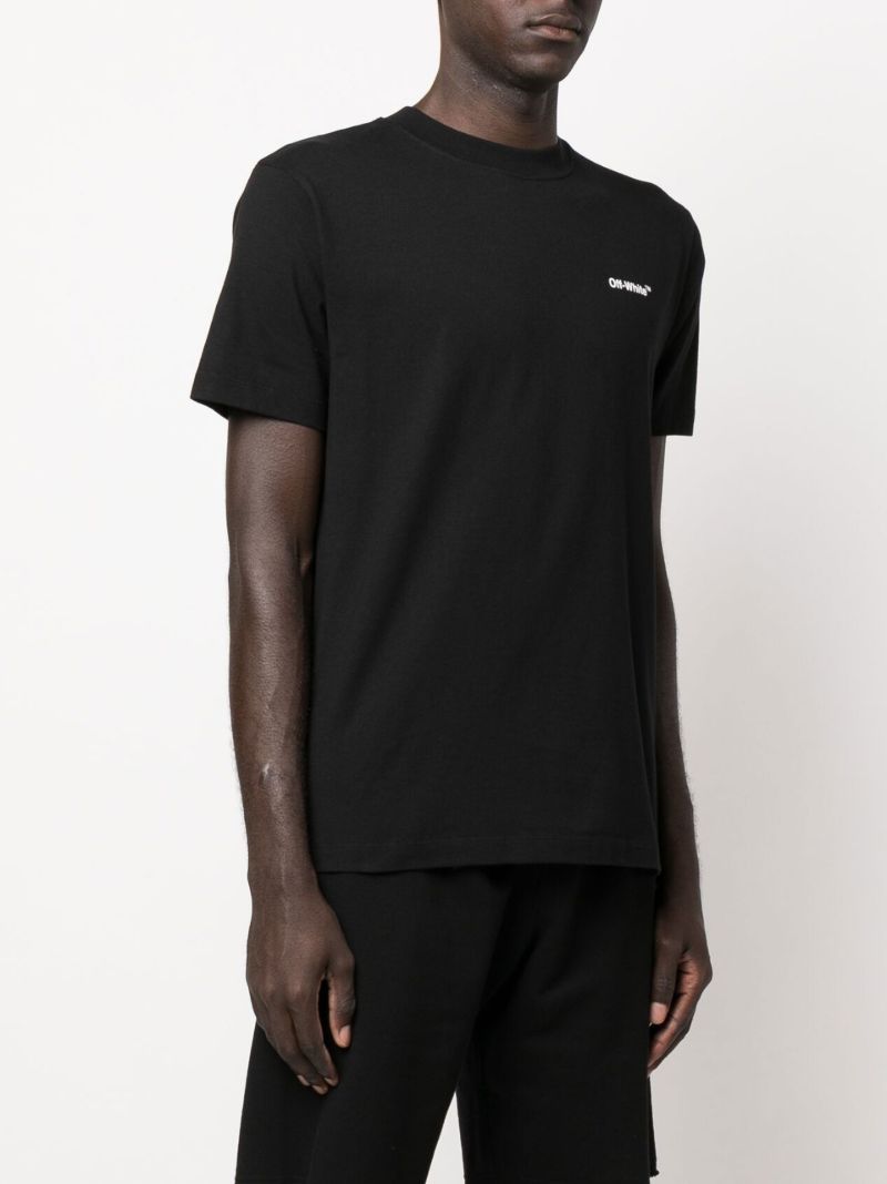 Black Chain Arrows Motif Cotton T-shirt