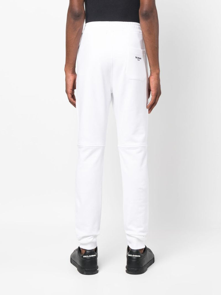 White Logo Cotton Track Pants