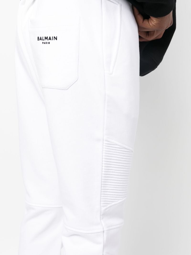 White Logo Cotton Track Pants