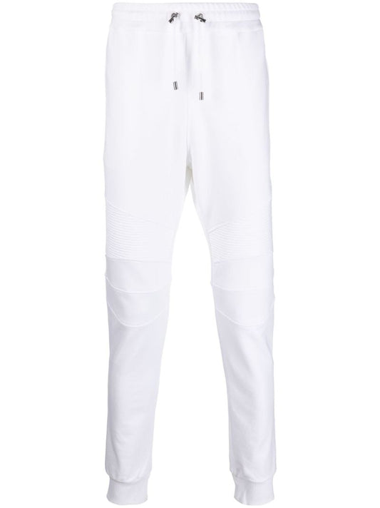 White Logo Cotton Track Pants