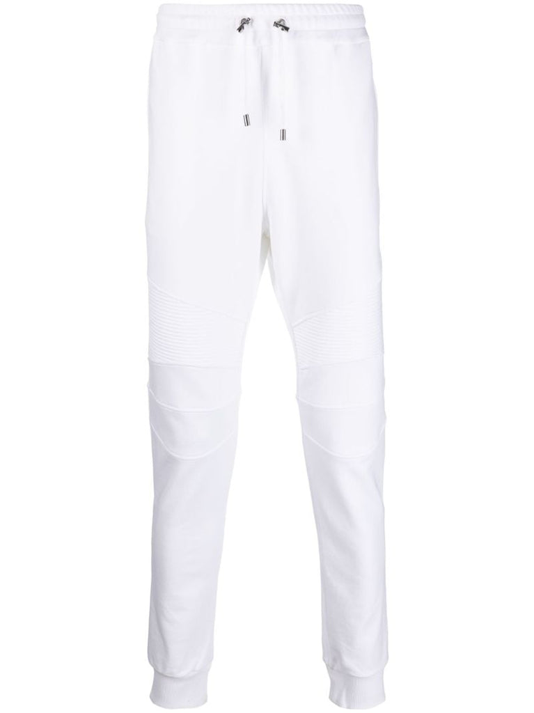 White Logo Cotton Track Pants