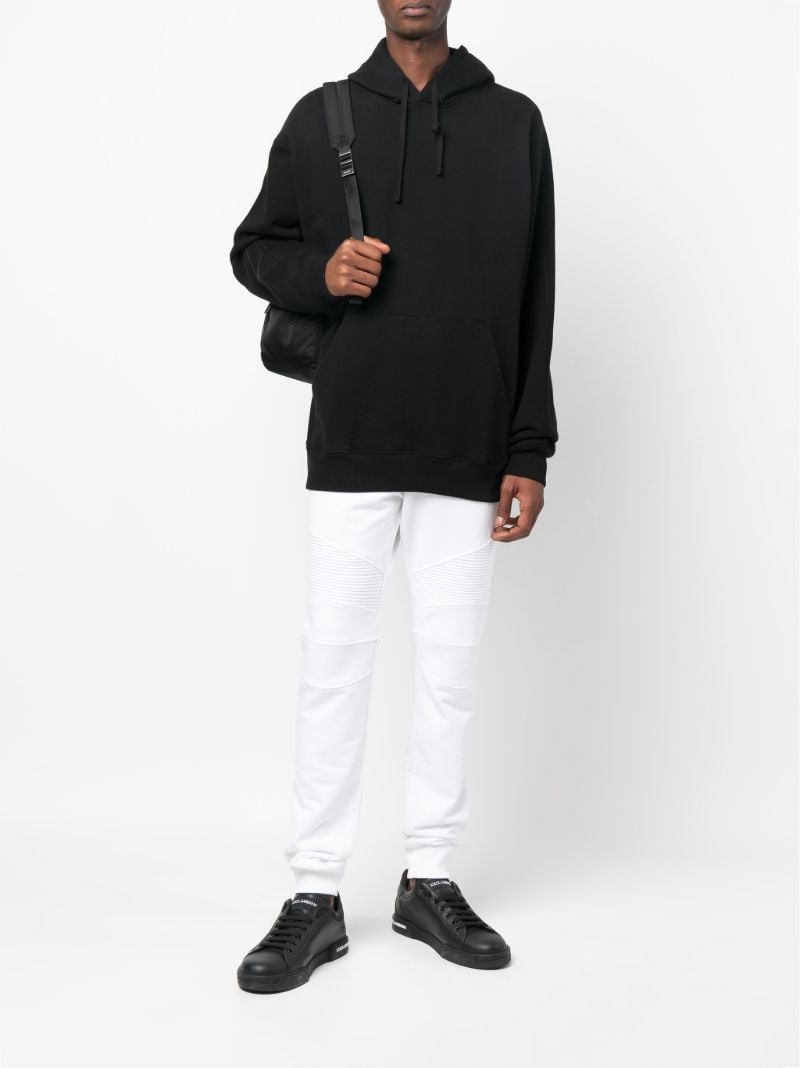 White Logo Cotton Track Pants