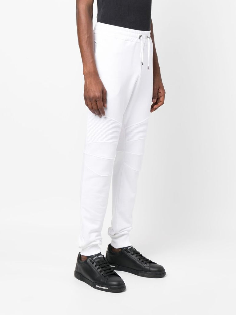 White Logo Cotton Track Pants