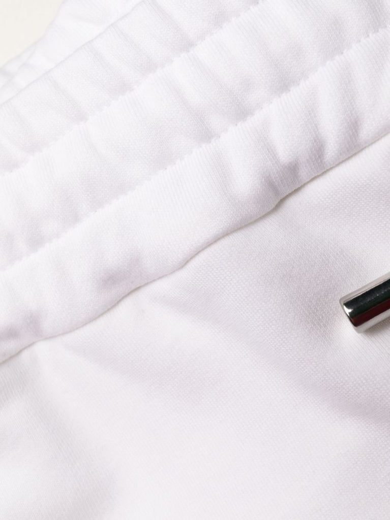 White Logo Cotton Track Pants