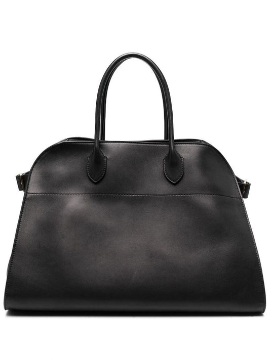 Black Soft Margaux 15 Leather Tote Bag