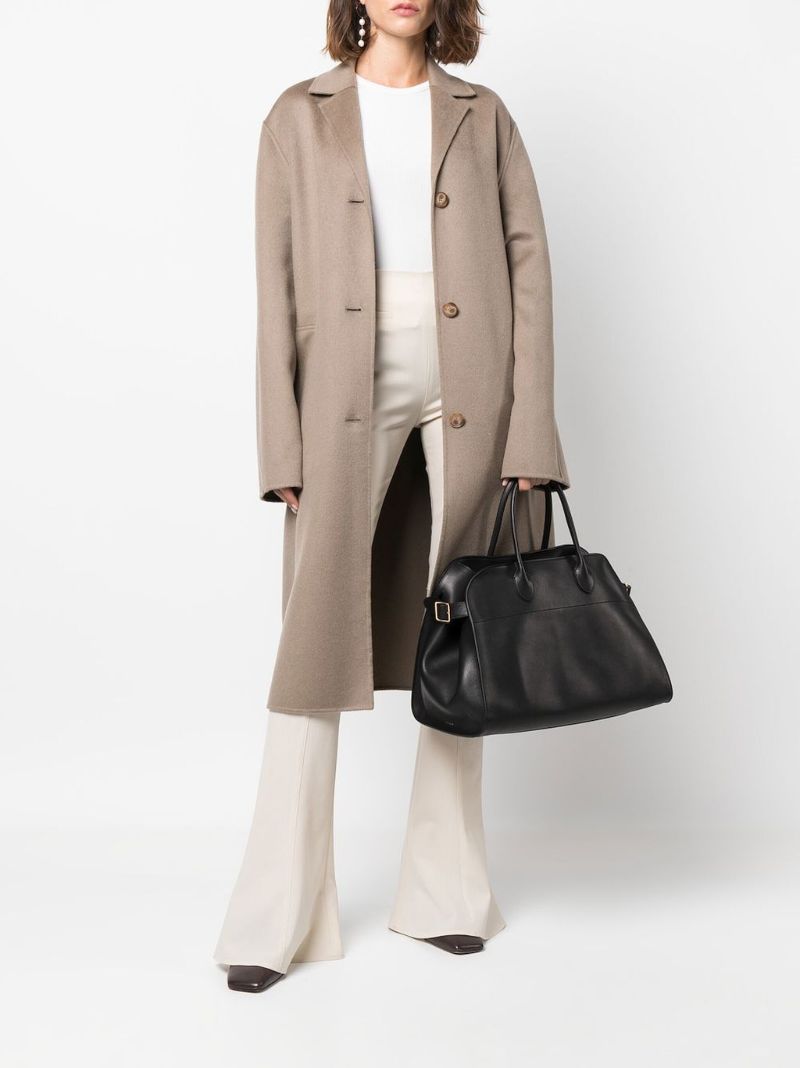 Black Soft Margaux 15 Leather Tote Bag
