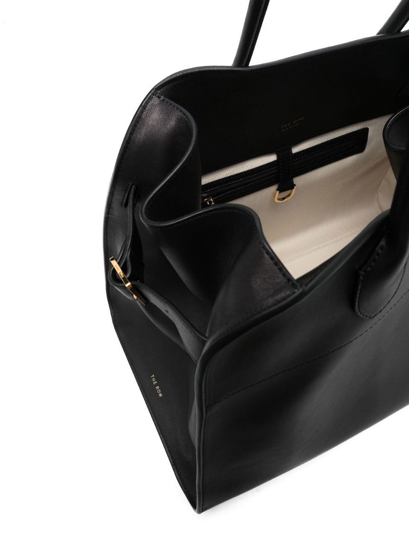 Black Soft Margaux 15 Leather Tote Bag