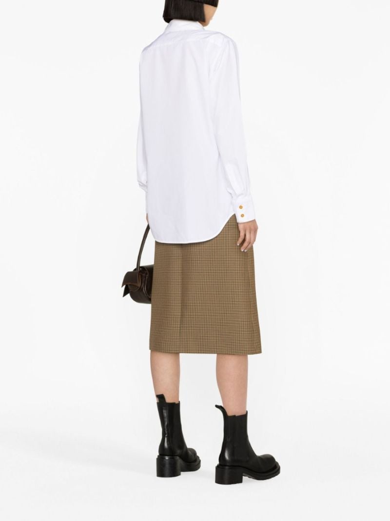 White Heart Cut-out Cotton Shirt