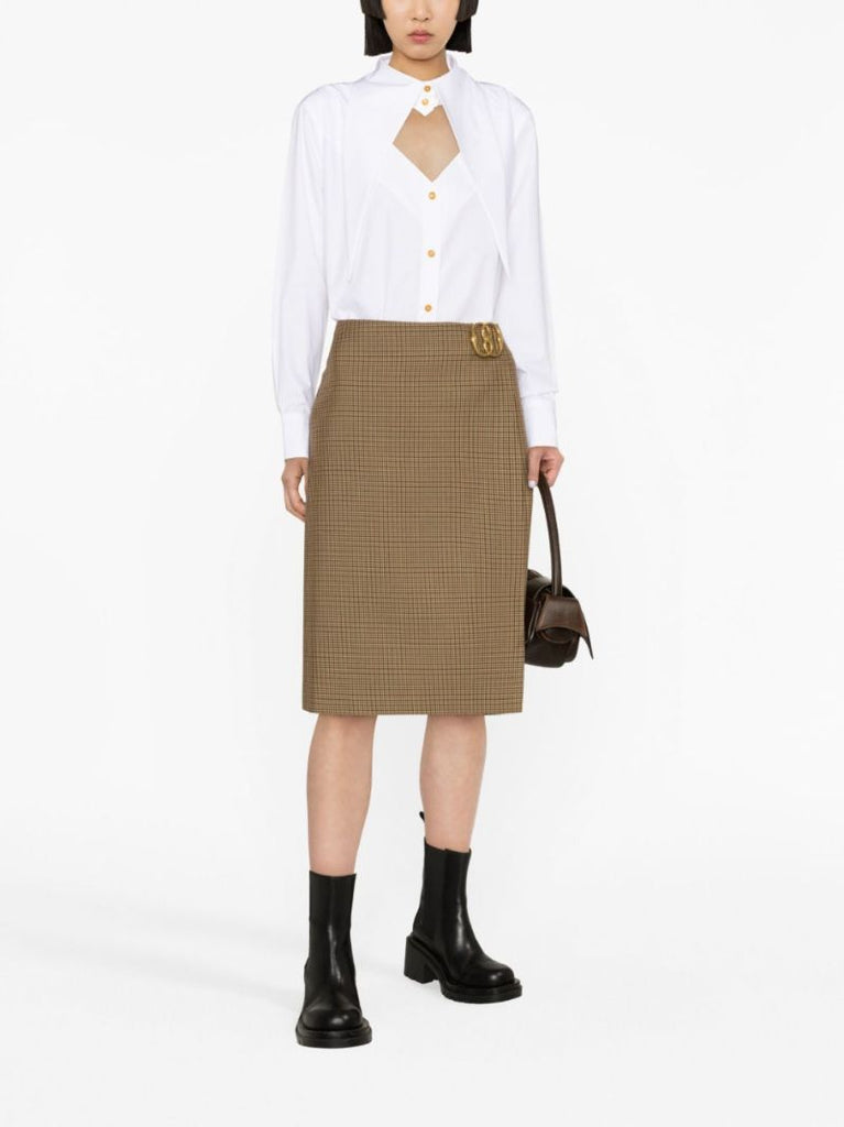 White Heart Cut-out Cotton Shirt