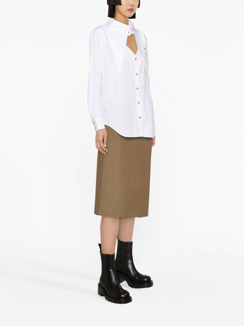 White Heart Cut-out Cotton Shirt