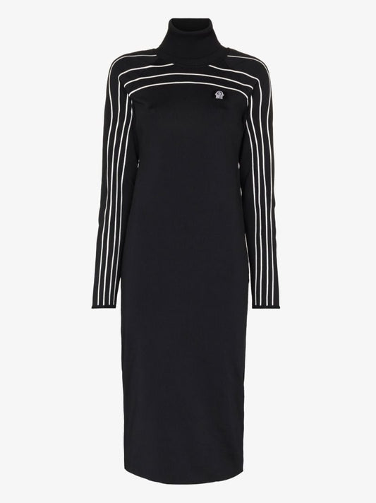 X Gentle Monster Black Rib Knitted Midi Dress