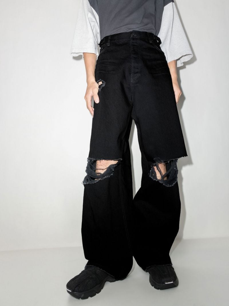 Black Destroyed Baggy Jeans