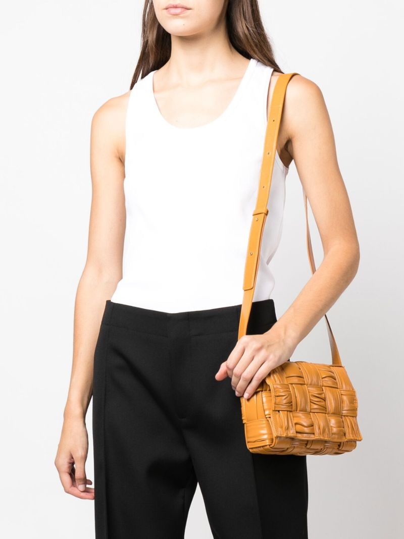 Brown Cassette Leather Cross Body Bag