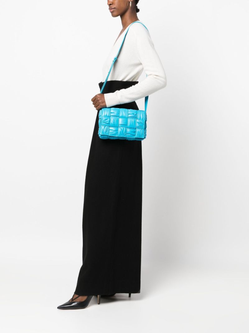 Blue Cassette Leather Cross Body Bag
