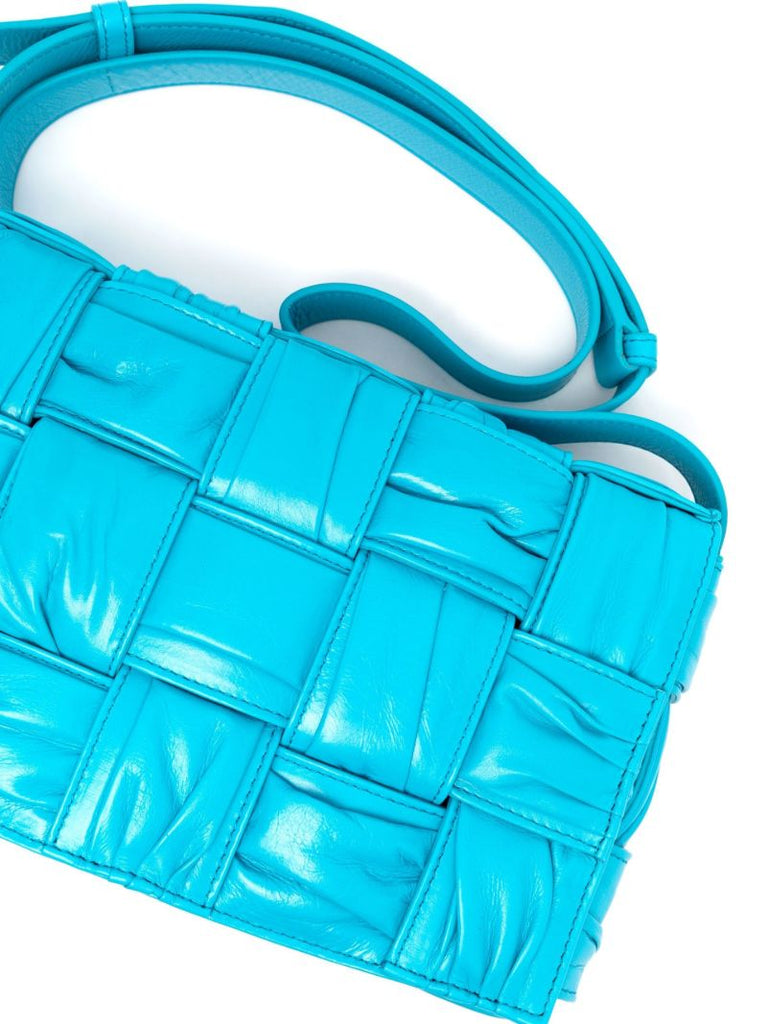 Blue Cassette Leather Cross Body Bag