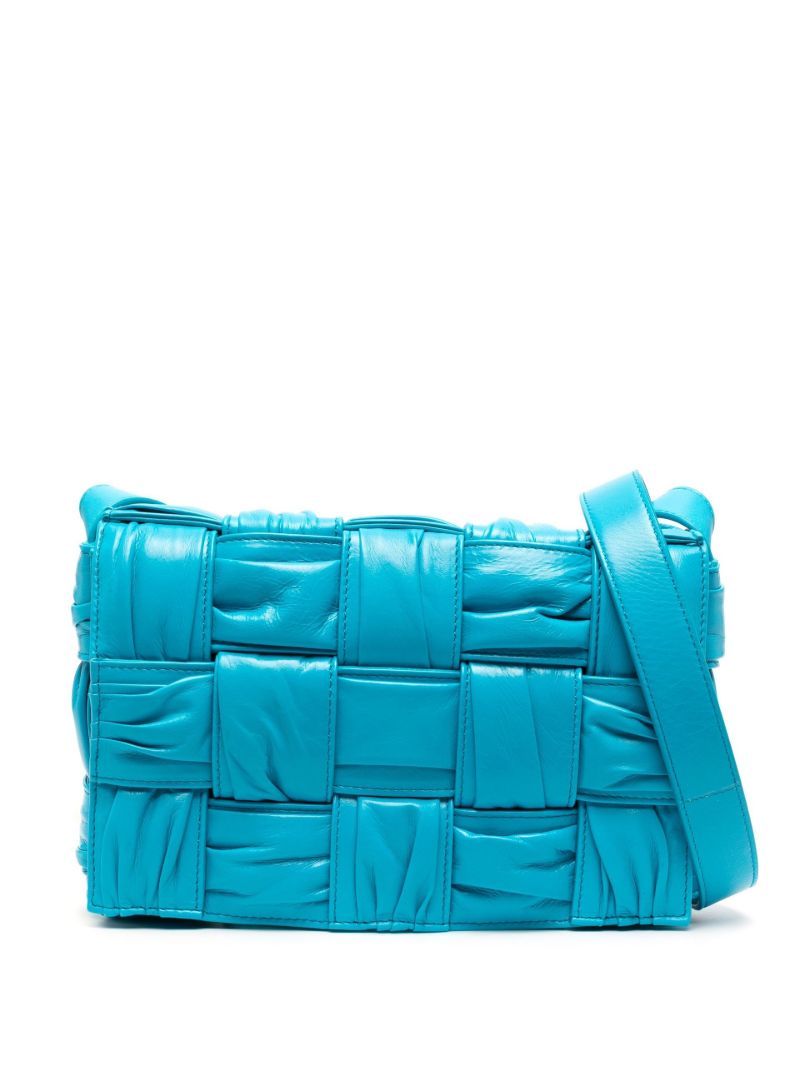 Blue Cassette Leather Cross Body Bag