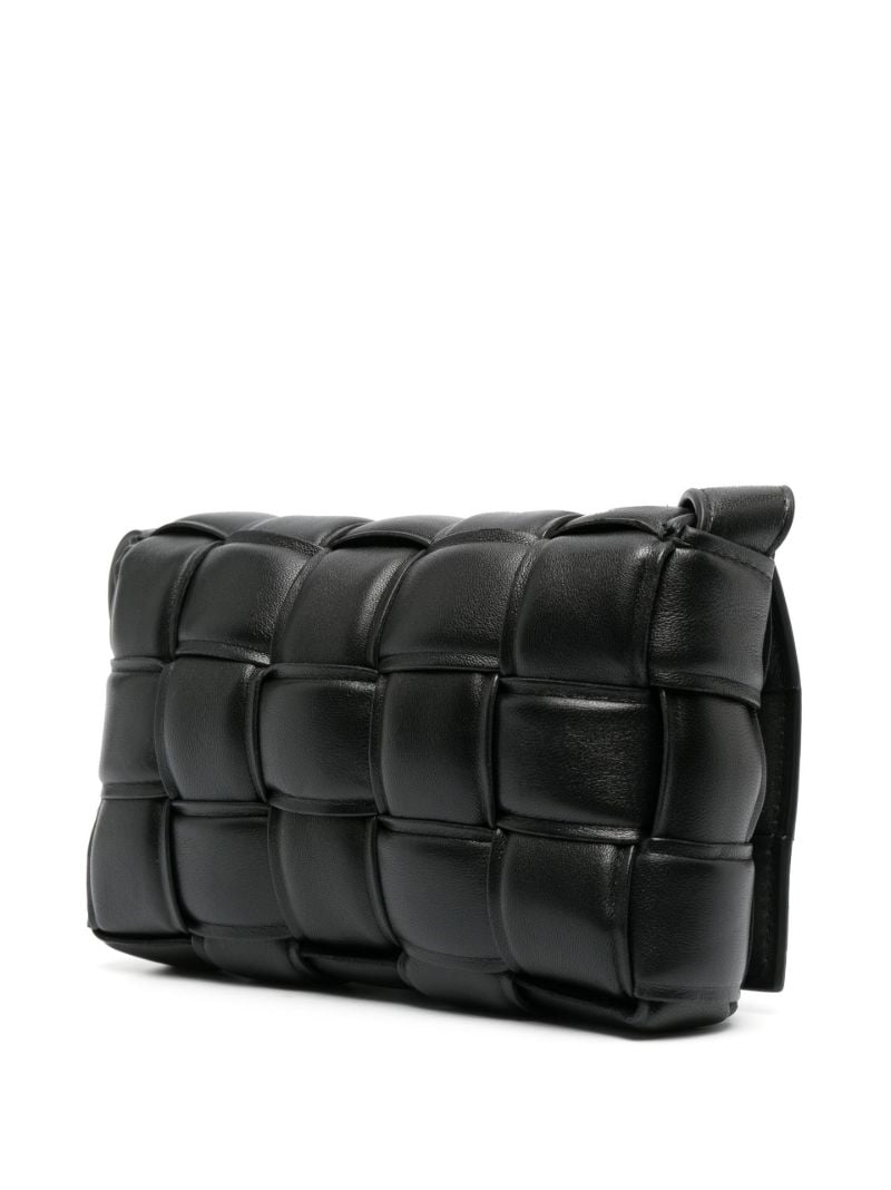Black Small Padded Cassette Leather Cross Body Bag