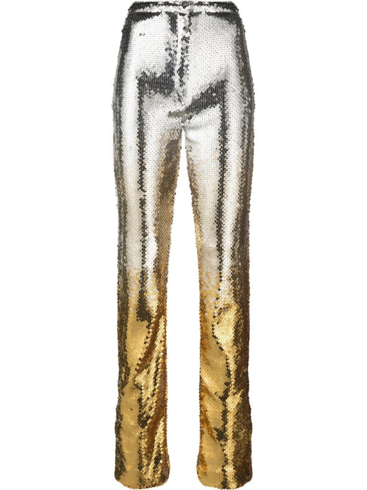 Gold-tone Sequin Embellished Trousers