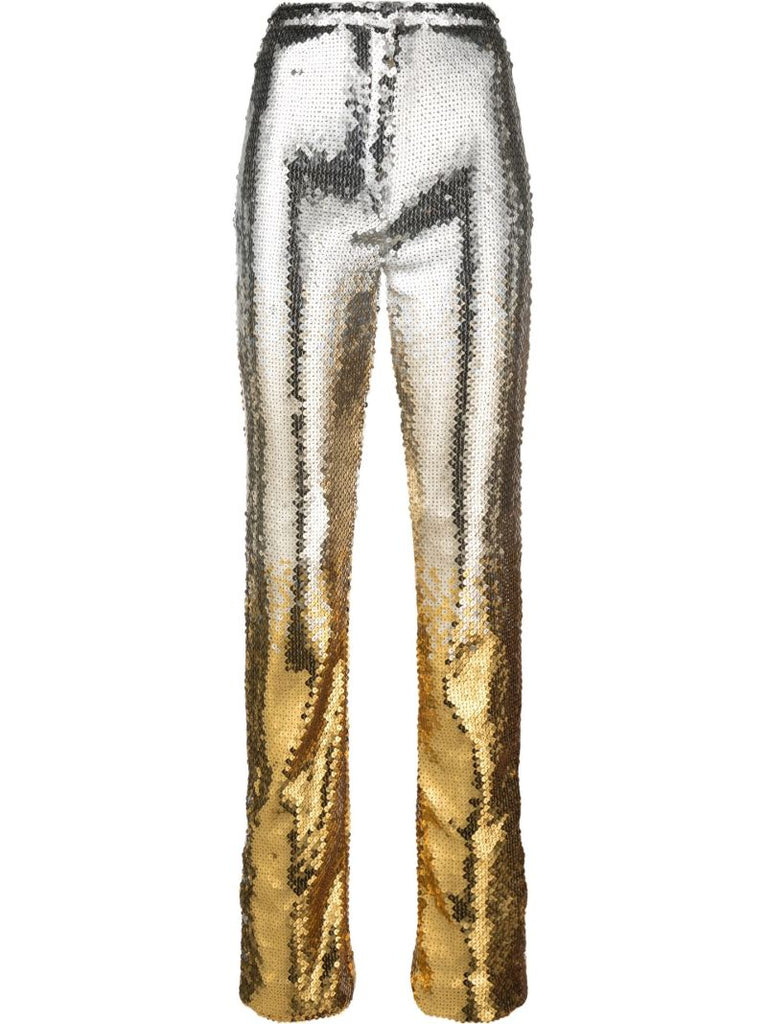 Gold-tone Sequin Embellished Trousers