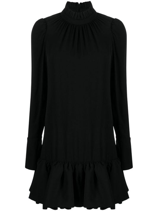 Black Ruffled Mini Dress