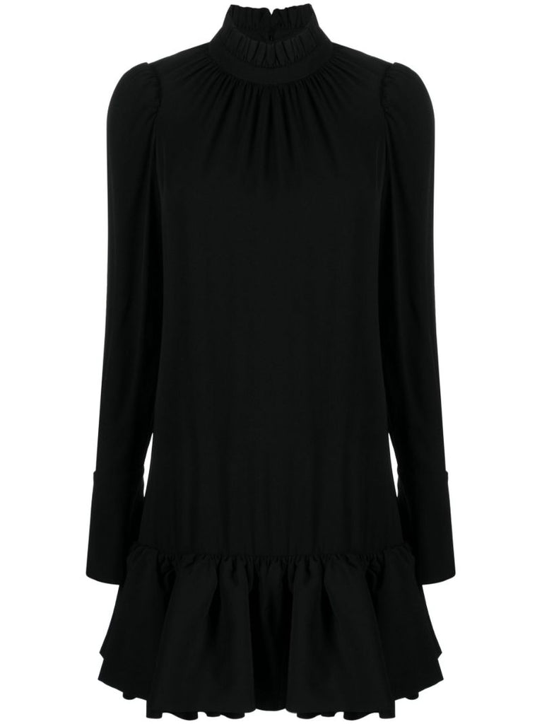 Black Ruffled Mini Dress