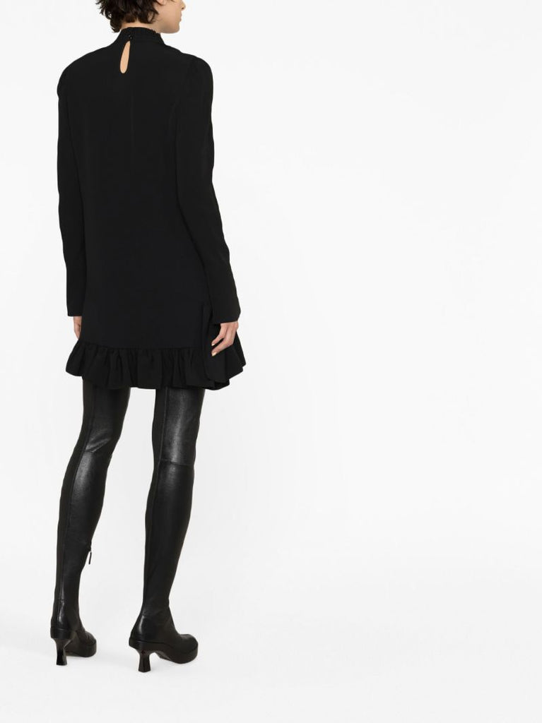 Black Ruffled Mini Dress