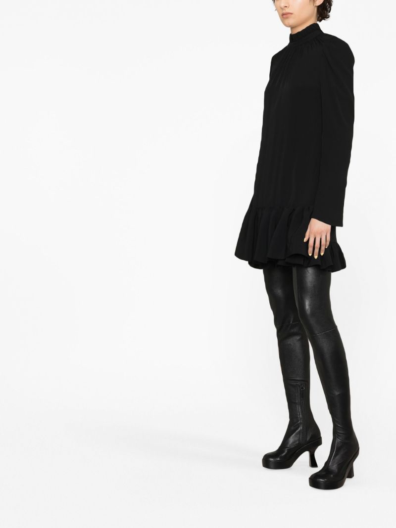 Black Ruffled Mini Dress