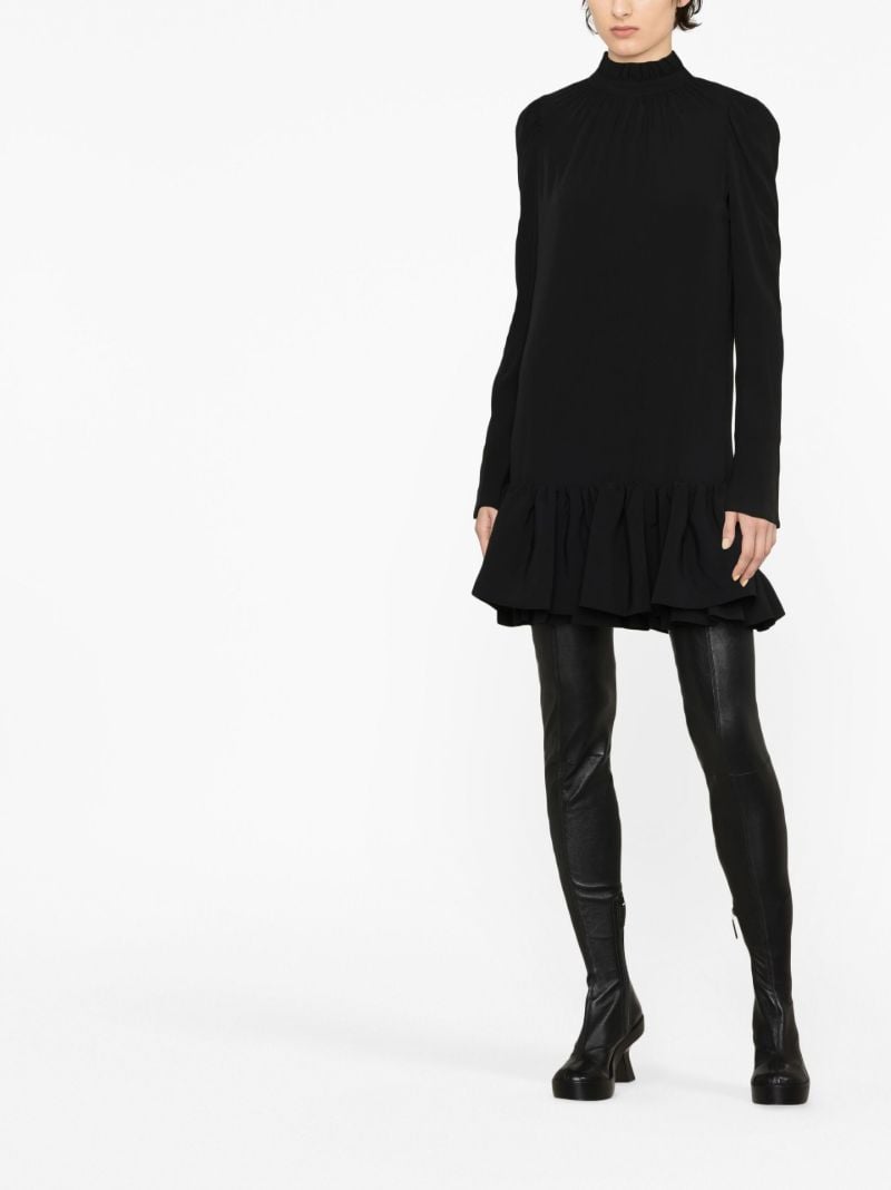 Black Ruffled Mini Dress