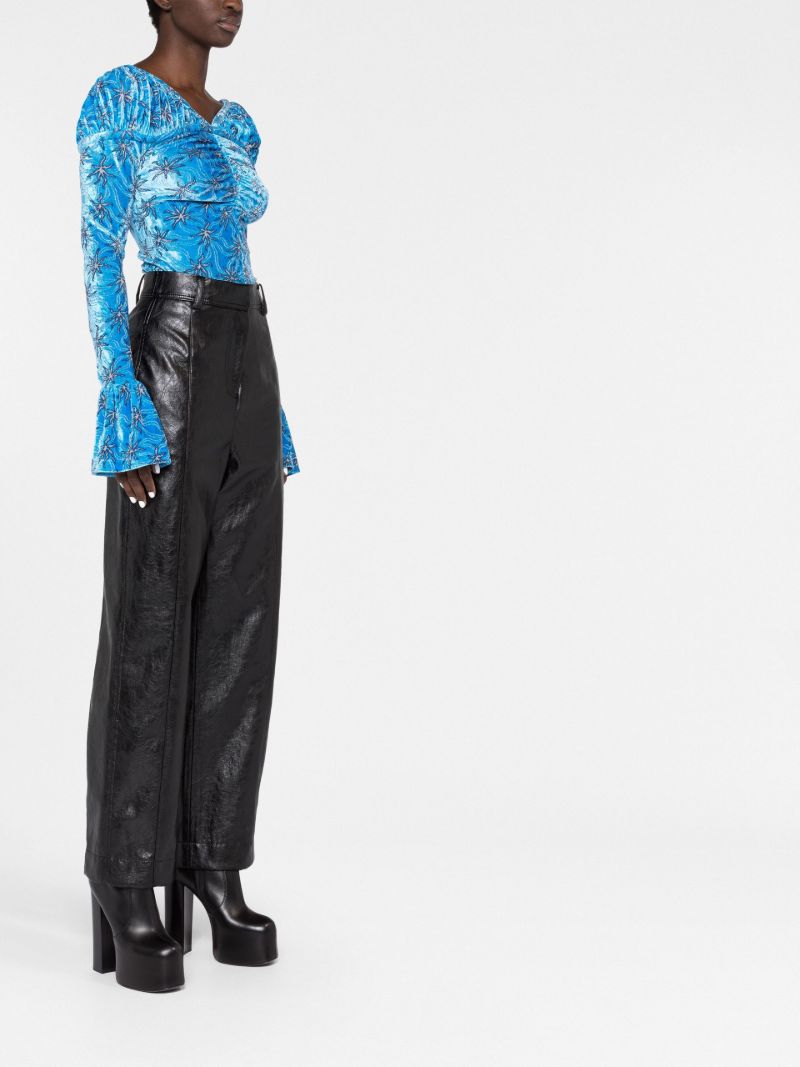 Blue Abstract Pattern Velvet Top